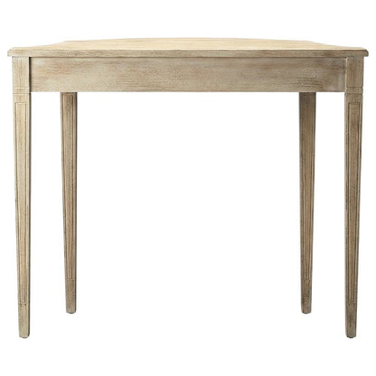 Demilune Console Table with Distressed Finish, Transitional Entryway Table