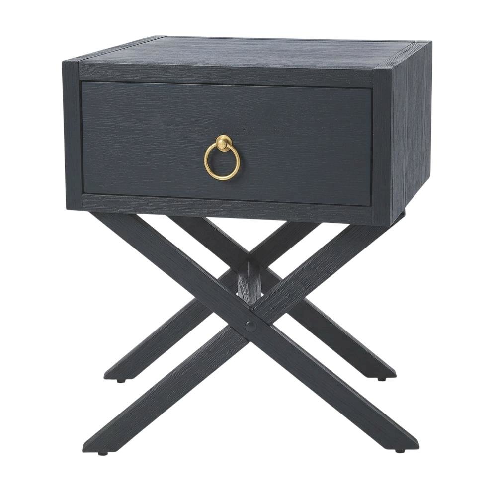 End Table with Drawer, Modern Distressed Accent Side Table for Living Room