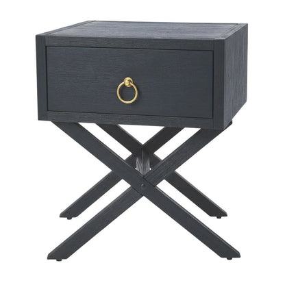 End Table with Drawer, Modern Distressed Accent Side Table for Living Room
