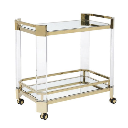 Modern Serving Cart with Storage, Contemporary Bar Cart for Kitchen Use