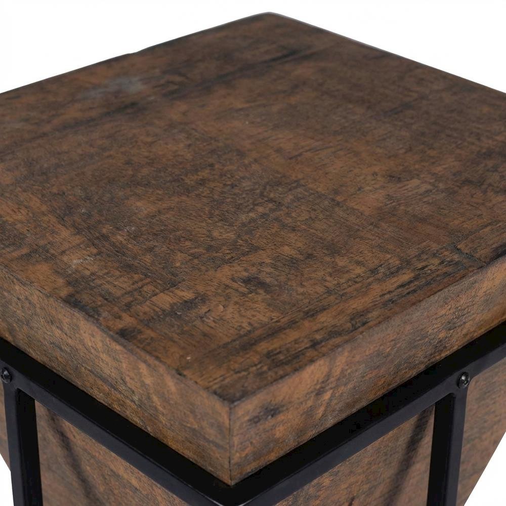 Triangular Wood Accent Table, Modern Contemporary Side Table for Living Room