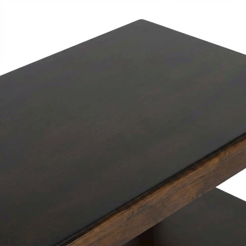 Chairside End Table with 2 Drawers, Transitional Side Table for Living Room