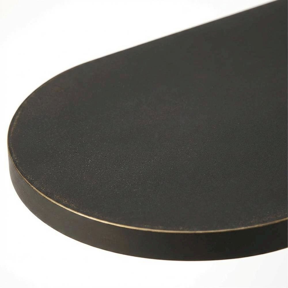 Geometric End Table, Industrial Oval Accent Side Table for Living Room