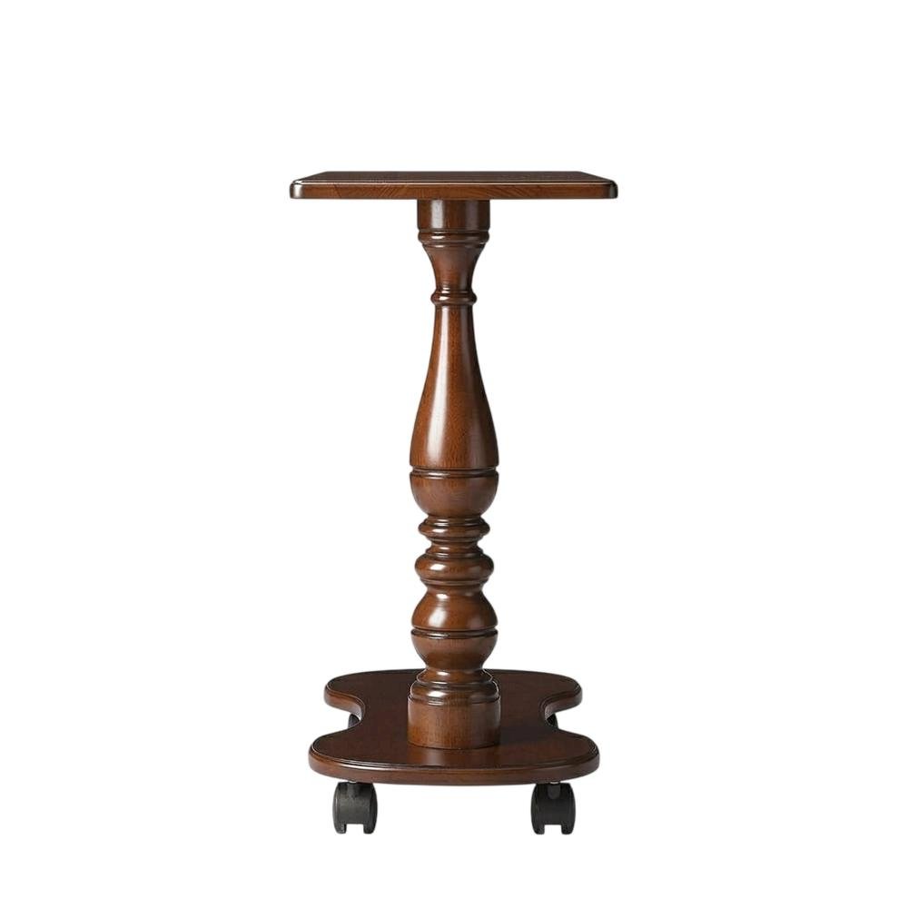 Mobile Tray Table with Distressed Finish, Transitional Side Table, Cherry