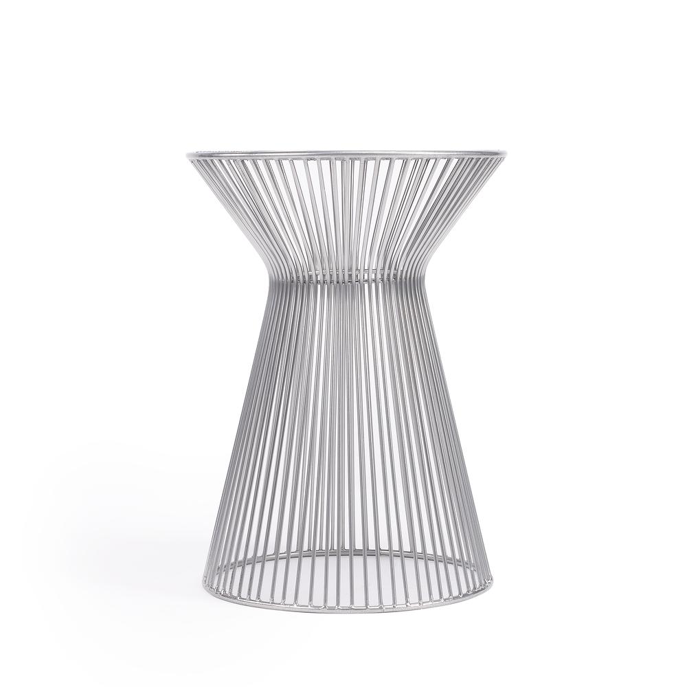 Greeley Metal Side Table, Silver
