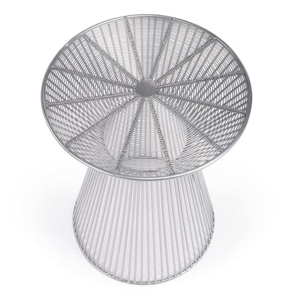 Greeley Metal Side Table, Silver