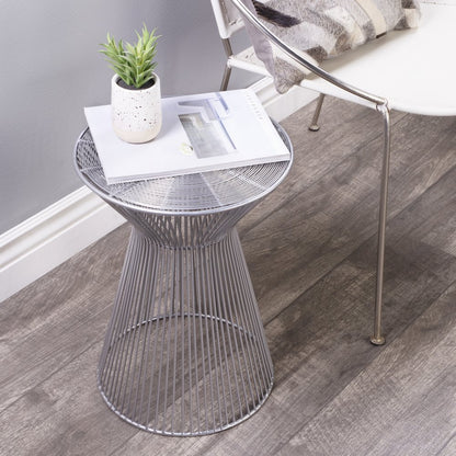 Greeley Metal Side Table, Silver