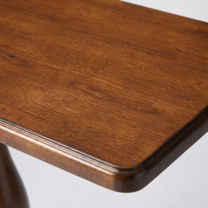 Mobile Tray Table with Distressed Finish, Transitional Side Table, Cherry