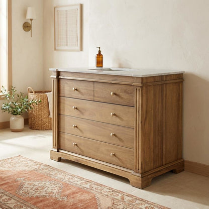 42 Inch Bathroom Vanity with Top – Light Brown Vanity Cabinet Design