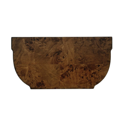 Wendell 17.5 in. W Demilune Wood Console Table with Lower Open Shelf, Brown