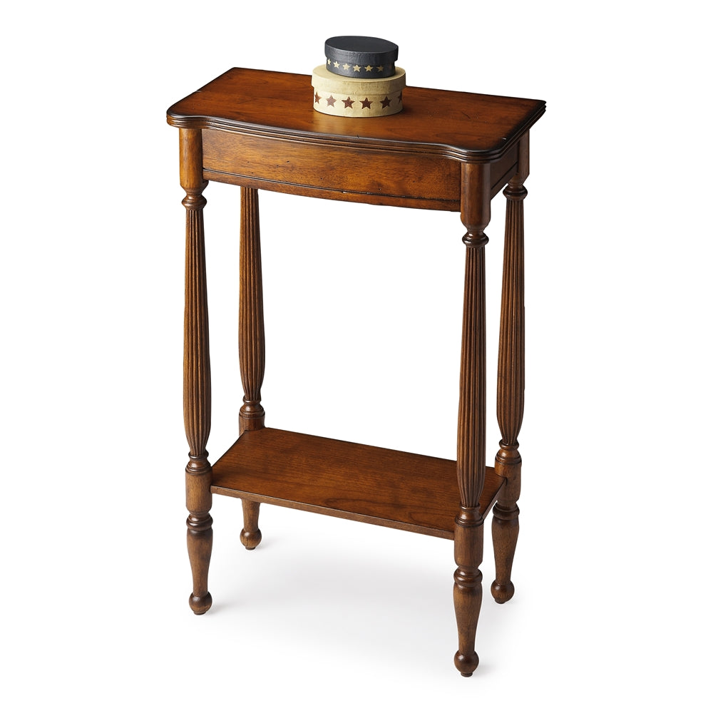 Medium Brown Narrow Console Table for Living Room and Entryway Spaces