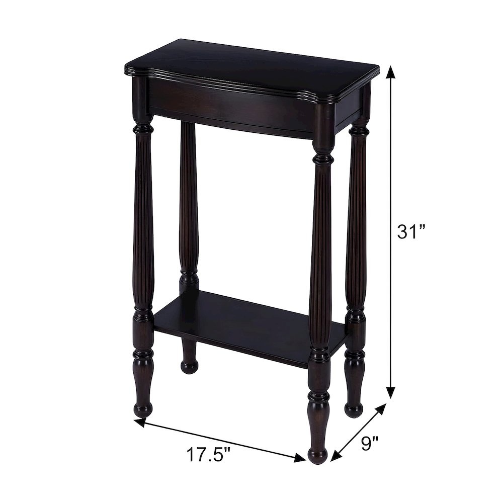 Birch Veneer Console Table with Distressed Finish and Turned Legs for Entryway