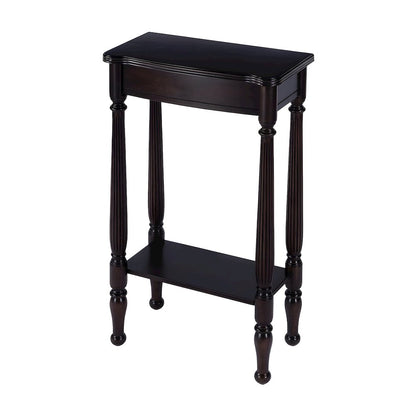 Birch Veneer Console Table with Distressed Finish and Turned Legs for Entryway