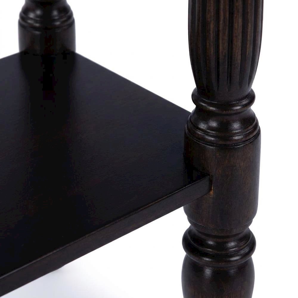 Birch Veneer Console Table with Distressed Finish and Turned Legs for Entryway
