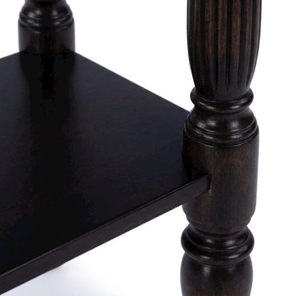 Birch Veneer Console Table with Distressed Finish and Turned Legs for Entryway
