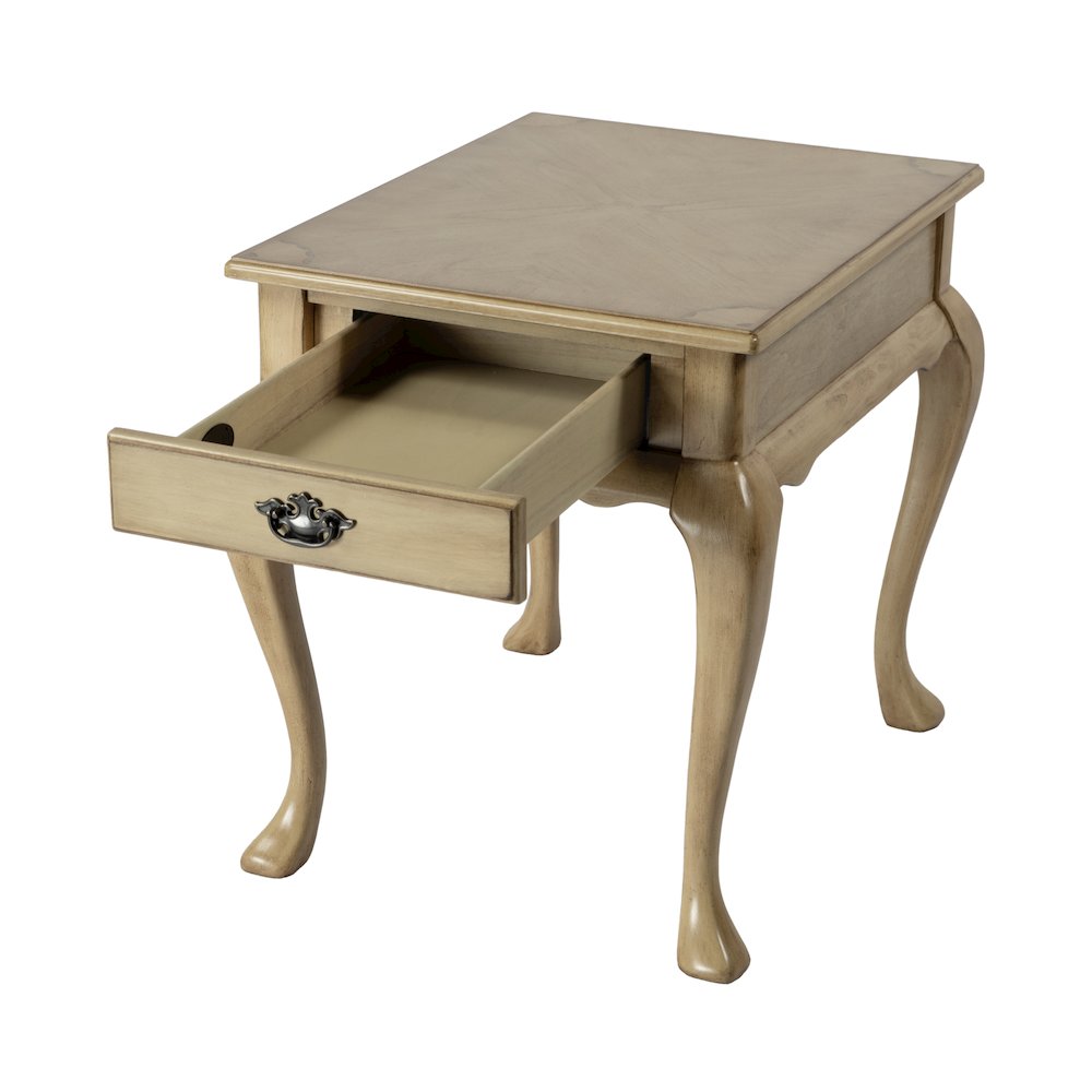 Grace 1-Drawer End Table, Beige