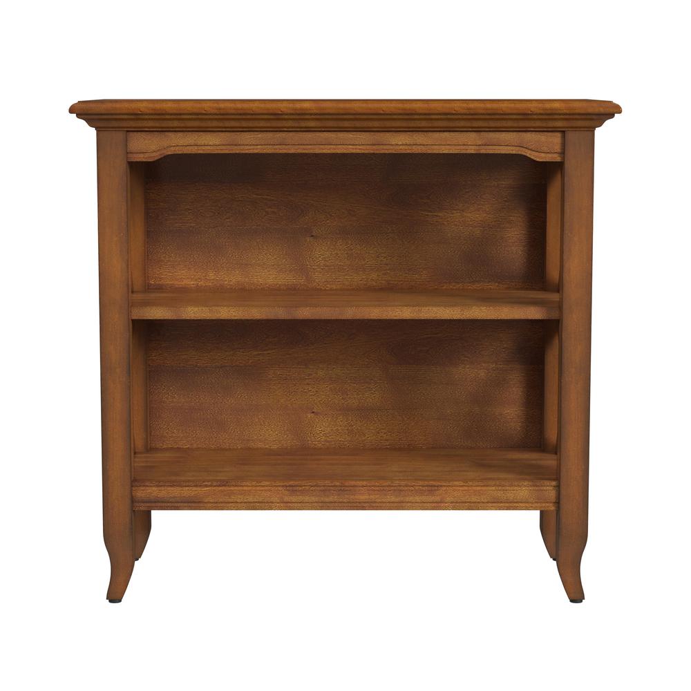 Elegant Medium Brown 2 Shelf Bookcase for Farmhouse and Modern Interiors