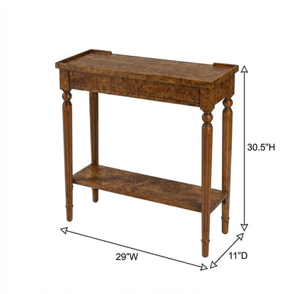 Wood Console Sofa Table with Storage Shelf, Traditional Entryway Table