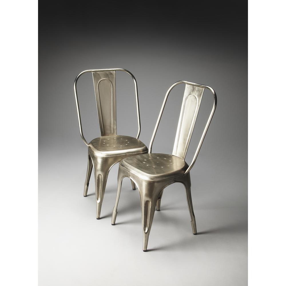 Garcon Iron Side Chair, Silver