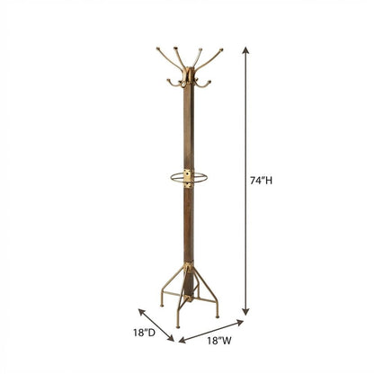Freestanding Coat Rack with Hooks, Transitional Hall Tree for the Entryway