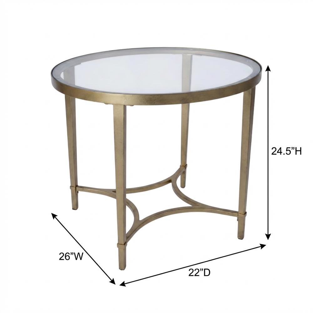 Oval Glass End Table, Modern Contemporary Accent Table for Living Room