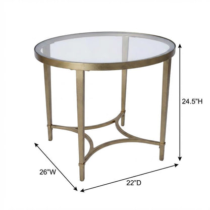 Oval Glass End Table, Modern Contemporary Accent Table for Living Room