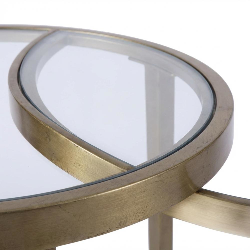 Oval Glass End Table, Modern Contemporary Accent Table for Living Room