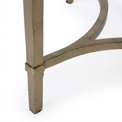 Oval Glass End Table, Modern Contemporary Accent Table for Living Room