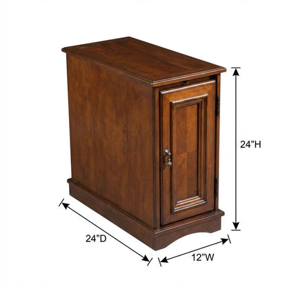 Transitional Chairside Chest with Storage, Accent Cabinet, Cherry