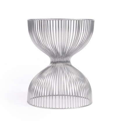 Nicholas Silver Meatl Side Table, Silver