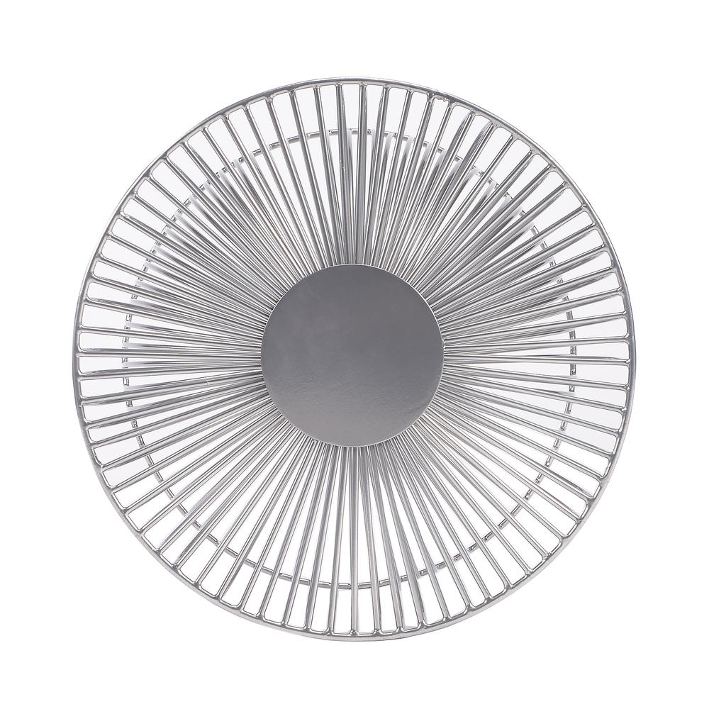 Nicholas Silver Meatl Side Table, Silver