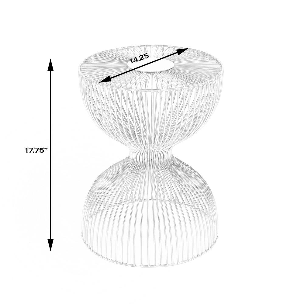 Nicholas Silver Meatl Side Table, Silver