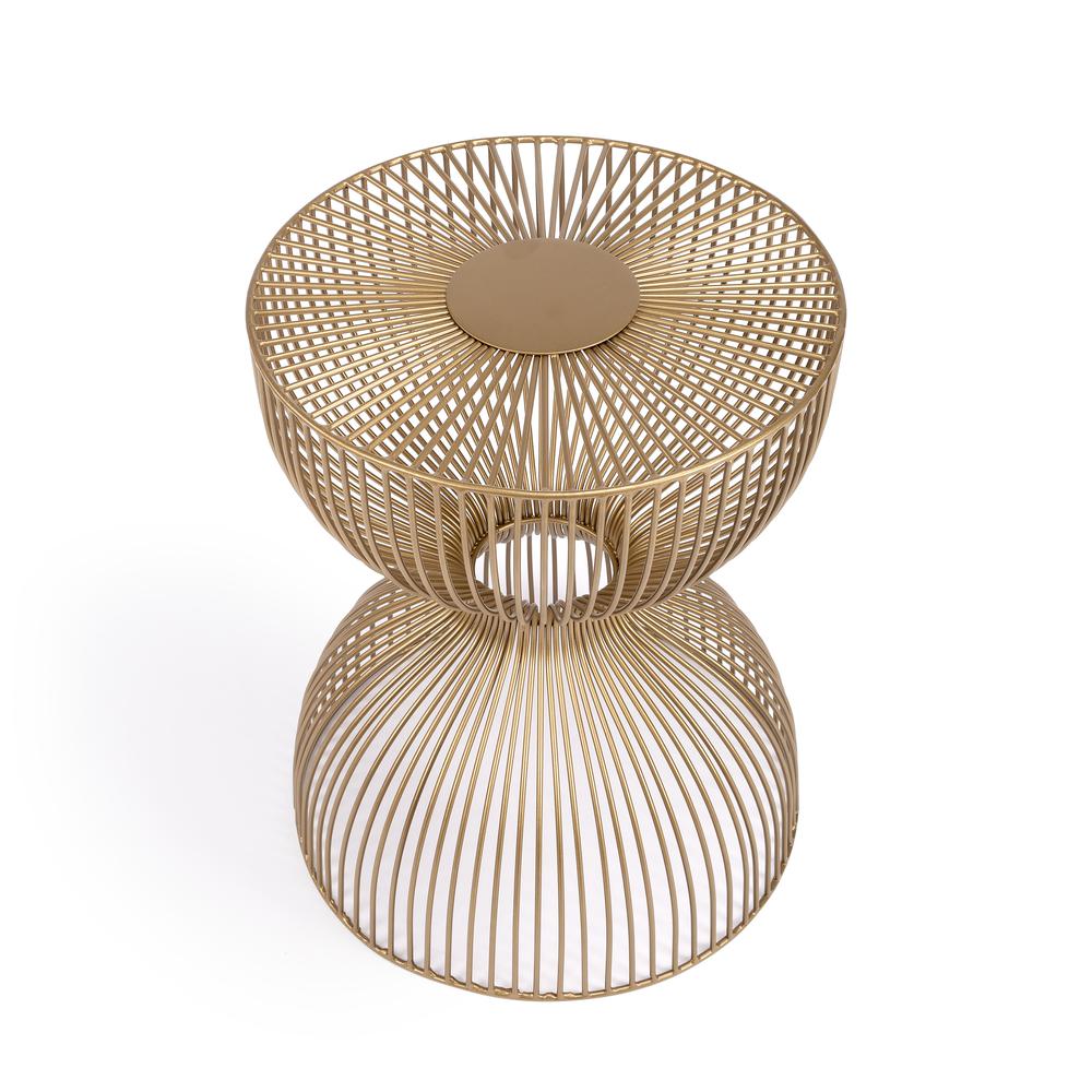 Gold Metal Side Table - Modern Accent Table for Living Room Decor