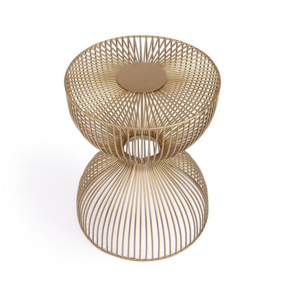 Gold Metal Side Table - Modern Accent Table for Living Room Decor