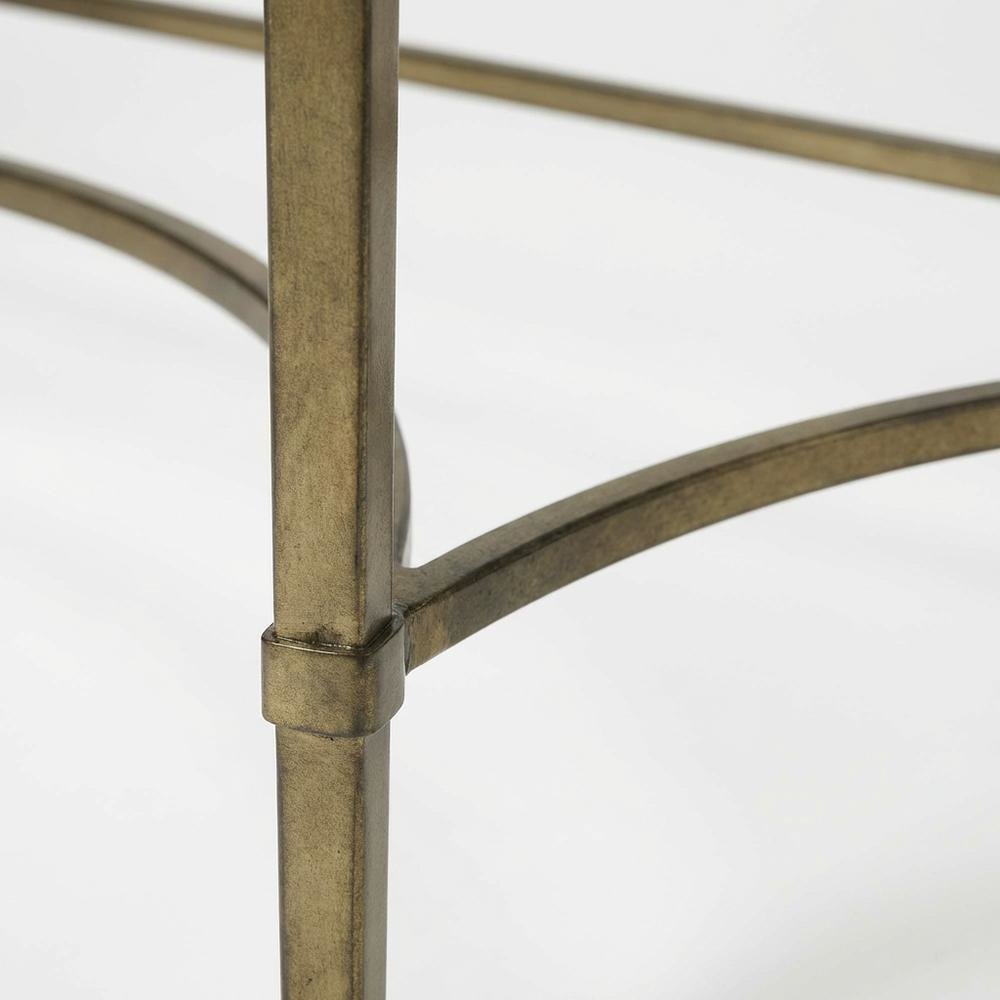 Demilune Console Table with Glass Top, Modern Contemporary Entryway Accent Table