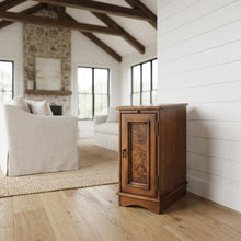 Traditional Chairside Chest, Distressed Accent Cabinet, Olive Ash