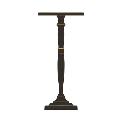 Round Metal End Table, Distressed Traditional Side Table for Living Room
