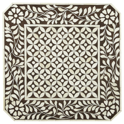 Amelia Bone Inlay Side Table, Light Brown