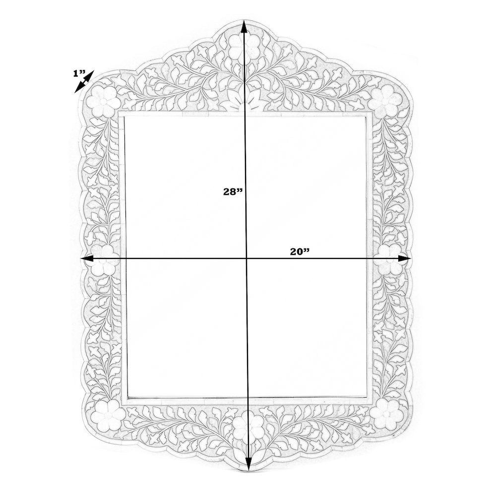 Vivienne 20 in. W x 28 in. H Bone Inlay Vertical Accent Wall Mirror, Green