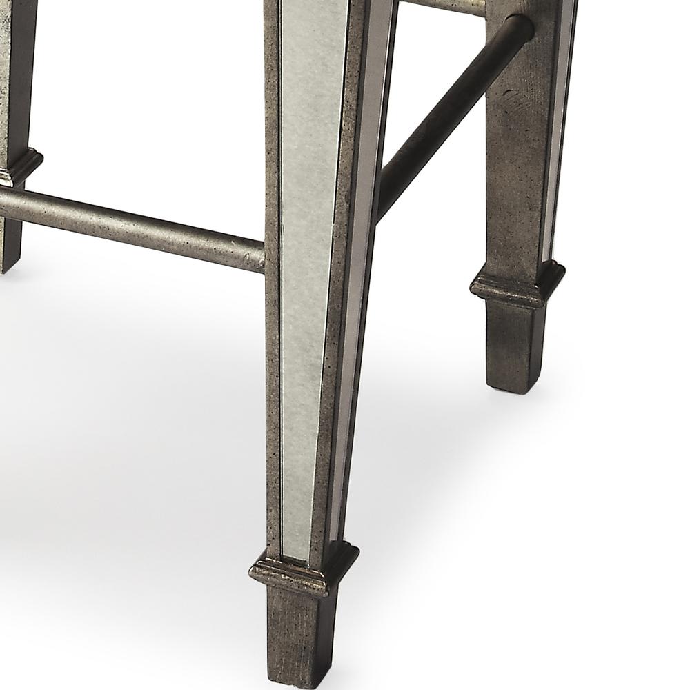 Celeste Mirrored 30" Bar Stool, Silver