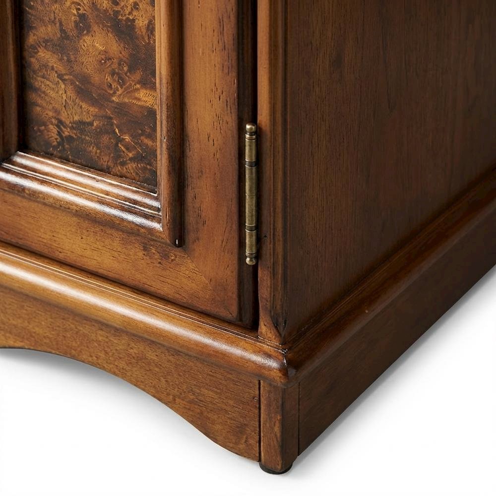 Traditional Chairside Chest, Distressed Accent Cabinet, Olive Ash