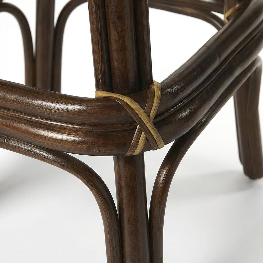Rattan Bar Stool with Full Back, Transitional Counter Stool for Kitchen