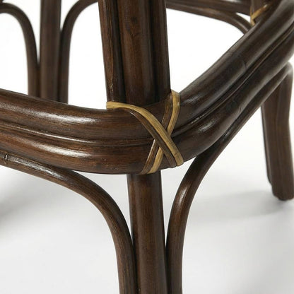 Rattan Bar Stool with Full Back, Transitional Counter Stool for Kitchen