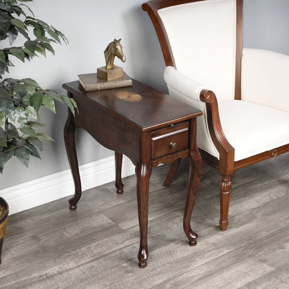 Croydon One Drawer with Pullout Side Table, Dark Brown