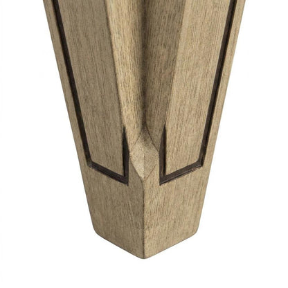Solid Wood Demilune Console Table with Distressed Finish and Mortise Joinery