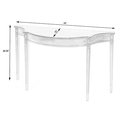 Chester 54 in W Demilune Wood Traditional Console Table, Brown