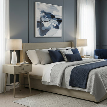 Delridge Nightstand, Gray, Tan/Beige