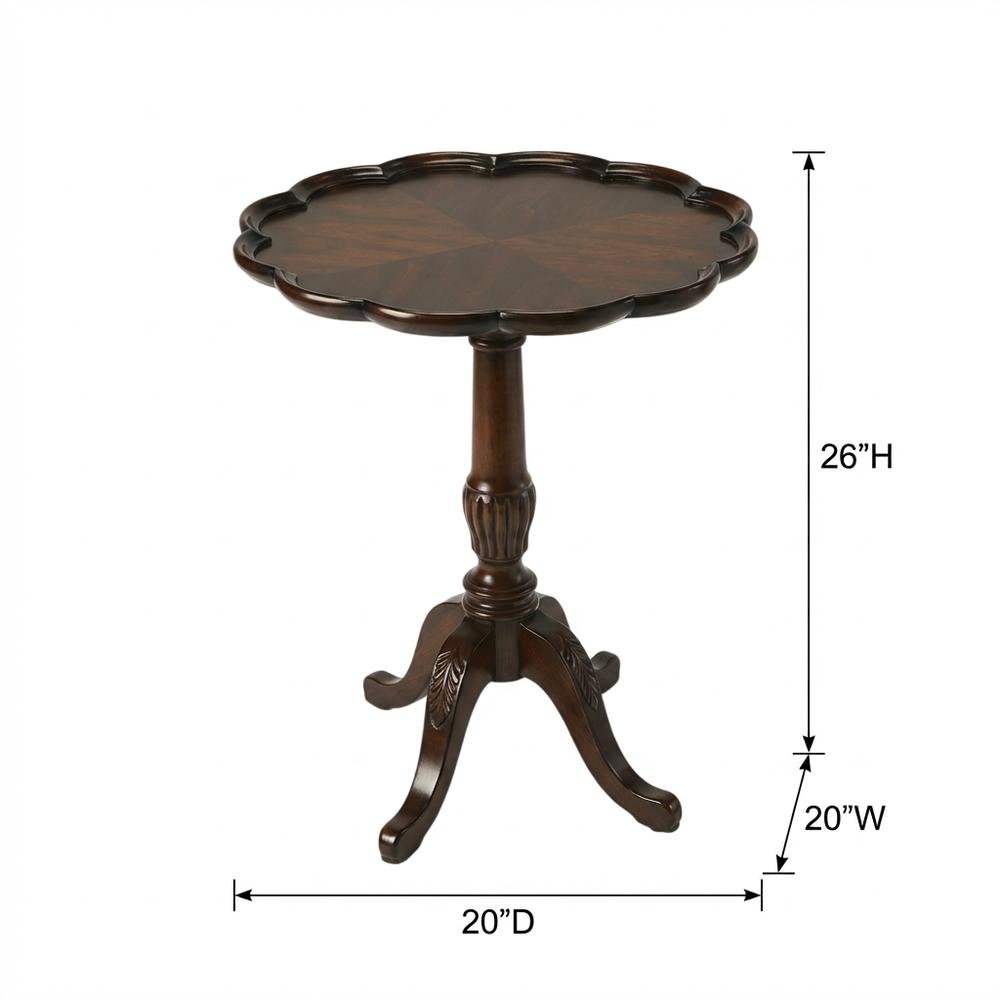 Round Pedestal Side Table, Traditional End Table, Cherry