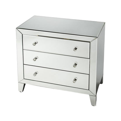 Silver Mirrored Dresser – Mirror Dresser for Bedroom with 3 Drawers