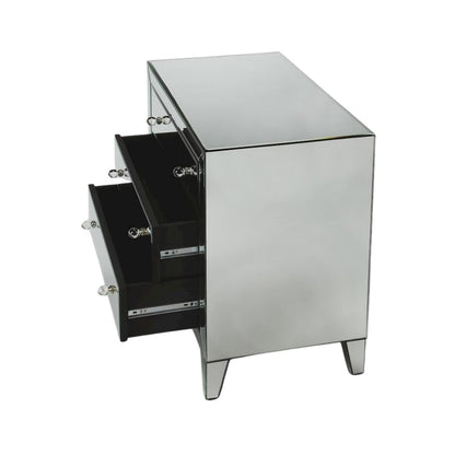 Silver Mirrored Dresser – Mirror Dresser for Bedroom with 3 Drawers